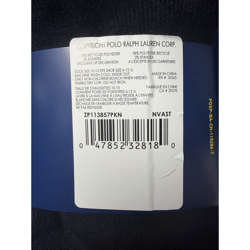 NWT Polo Ralph Lauren Men's Socks Athletic No Show Sneakers Casual 4Pack - Picture 3 of 6